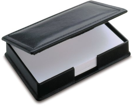 Läufer 34156 Monza Zettelkasten, strapazierfähiger Lederfaserstoff, schwarz, Handgefertigt aus Lederfaserstoff in Deutschland, Zettelbox aus Lederfaserstoff