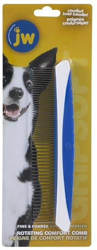JW GripSoft Peigne de toilettage rotatif confortable pour chien