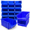 HSM 15 Stapelboxen Gr. 4 Stapelkästen Stapelkisten Sichtlagerkästen 340x222x157 mm (Blau, Polypropylen (PP))