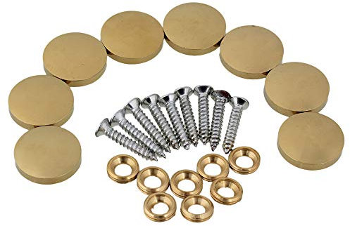 RDEXP 20mm Dia Golden Decorative Mirror Table Brass Round Screw Cap Nails Home Decor Wardrobes Furniture Fittings Pack of 8