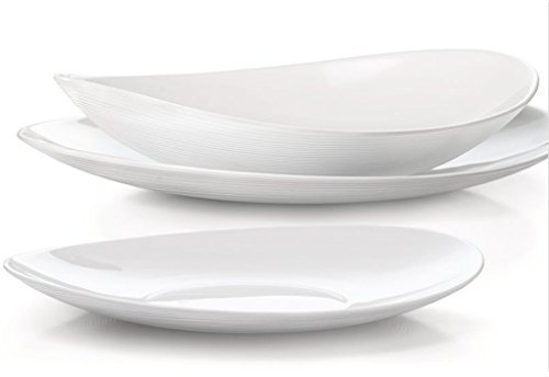 Bormioli Servizio di Piatti Bianco 18 Pezzi Set per 6 Persone Linea Prometeo Vetro temperato