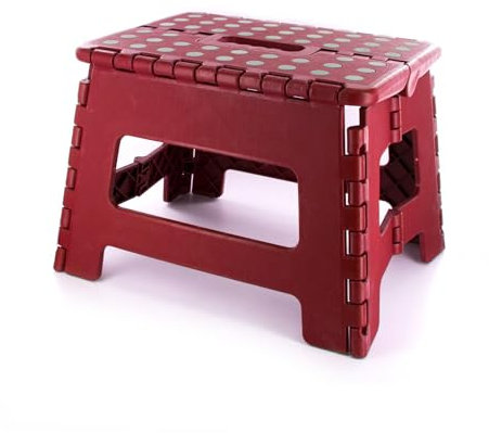 Je Cherche Une Idee KB19501 Marché Pied Pliable Plastique Noir/Gris/Rouge/Violet 29 x 22 x 22 cm *Coloris Aléatoire*