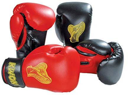 KWON Kinder Cobra Boxhandschuhe Gr. 6 oz schwarz/rot
