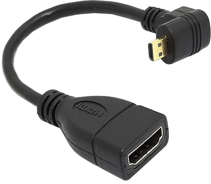 cablecc 90 Degree Down Direction Angled Micro HDMI Male to HDMI Female HDTV Adapter Cable for Tablet & Cell Phone
