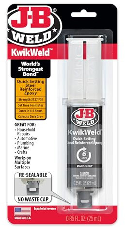 JB WELD KWIKWELD - 6 MINUTE STEEL EPOXY | Strong, Lasting Repairs To Metal & Multiple Other Surface Types | 50176UK