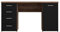 FORTE Net 106 Schreibtisch mit 4 Schubladen und 1 Tür, Holzwerkstoff, Schlammeiche kombiniert mit Schwarzeiche Dekor, 145 x 60 x 76.3 cm