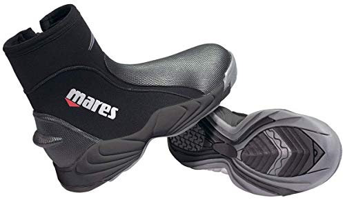 Mares Adult Trilastic 5mm Neoprene Scuba Diving Boots for Men & Women - Reinforced Toe & Heel, Rubber Sole & Side Zip, 12 US