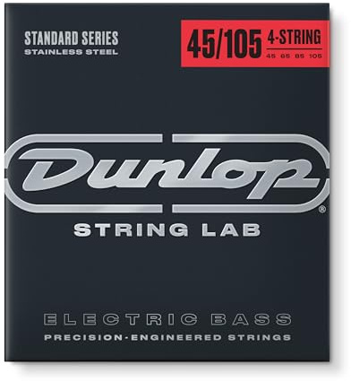 Dunlop DBS45105 4 String 45-105 Stainless Steel Bass Guitar Strings