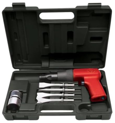 Chicago Pneumatic CP7110 Kit - Air Hammer, Welding Equipment Tool, Construction, 0.401 Inch (10.2mm), Round Shank, Stroke 2.64 in / 67 mm, Bore Diameter 0.75 in / 19 mm - 3200 Blow Per Minute