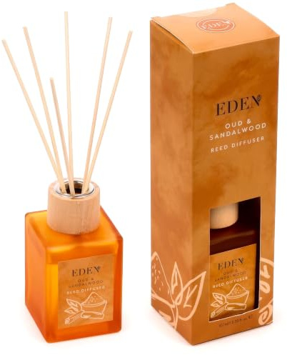 Eden Oud & Sandelträ Doftpinnar – 100ml med Naturliga Doftoljor – Exklusiv Rumsdoft för Hemmet