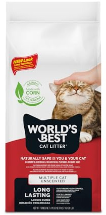 World's Best Cat Litter Cat Scoopable Multiple Cat Clumping Formula, 14-Pound Bag