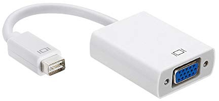 Cmple - Mini DVI to VGA Converter, Mini-DVI Male to VGA Female Video Cable Adapter (White) - 6 inches