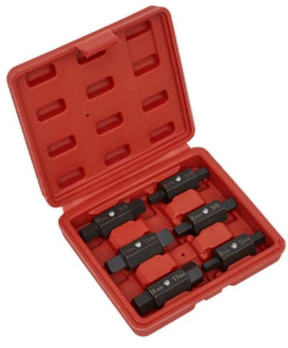Sealey Ak658 Oil Drain Plug Key Set 6Pc Double End