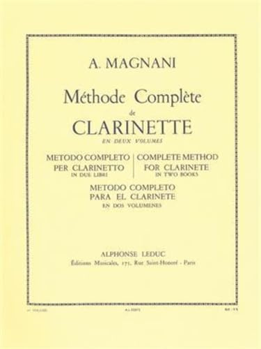 Méthode Complète De Clarinette Vol 1 Aurelio Magnani | Metodo Completo Clarinetto Principianti Intermedi | Spartiti Esercizi Tecnica Progressiva Lettura Musicale | Lezioni Insegnanti Studenti Solo