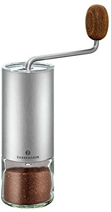 Zassenhaus Quito Kaffeemühle Espressomühle, Glas/Tritan/Edelstahl, Silber, 22 cm