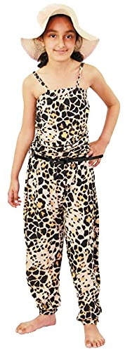 Flickor overall barn blommig leopard aztek tribal tryck trendig lekdräkt alla i en ålder 7 8 9 10 11 12 13 år
