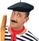 W WIDMANN MILANO Party Fashion 8524F - Französische Mütze, Schwarz, aus Baumwolle, Baskenmütze, Franzose, Hut, Kopfschmuck, Accessoire, Mottoparty, Karneval