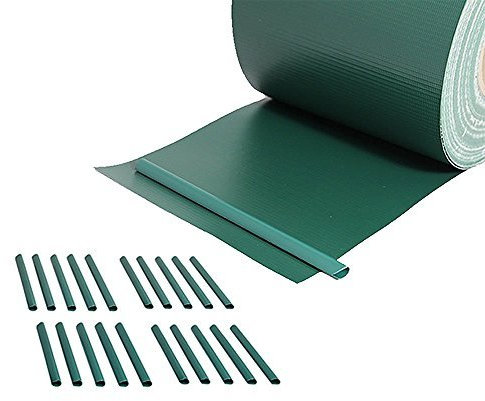 Melko Sichtschutzstreifen Doppelstabmatten 35m Sichtschutzfolie Zaun Blickdicht inkl. 20 Befestigungsclips