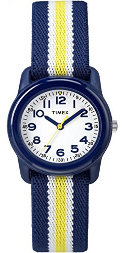 TIMEX TIME MACHINES 29mm Blau/Gelb Gestreifte Kinderuhr aus Elastischem Stoff TW7C05800