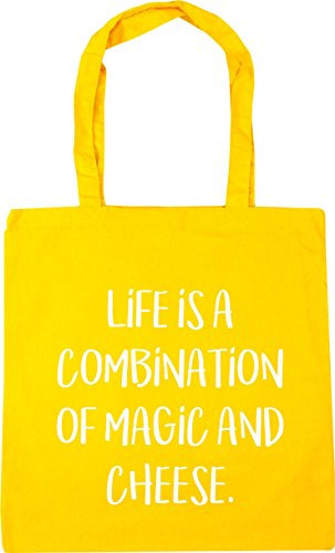 Hippowarehouse Life Is A Combination Of Magic And Cheese Tote Shopping Gym Beach Bag 42cm x38cm, 10 litres