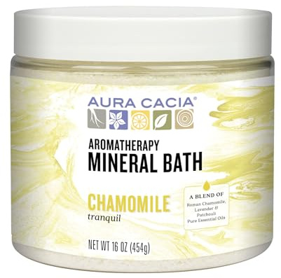 Aura Cacia Tranquil Chamomile Aromatherapy Mineral Bath | 16 oz. Jar