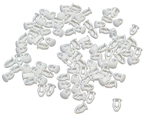 Cora 000116018 Kit 100 Bottoni Fissaggio Targa, Bianco