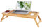 SONGMICS Laptoptisch, klappbarer und höhenverstellbarer Notebooktisch, mit Lüftungslöchern, für Links- und Rechtshänder, Betttisch aus Bambus mit Schublade, 72 x (21-29) x 35 cm (B x H x T) LLD004