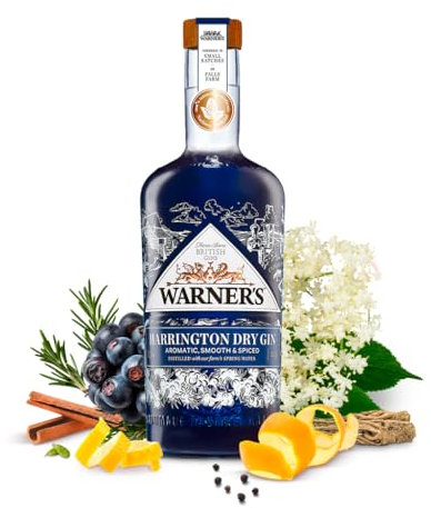Warner’s Harrington Dry Gin 70cl, Premium Gin, Great for Gin Gifts, Naturally Aromatic Gin, Smooth & Spicy, Ideal For Gin Based Cocktails Including Gin & Tonic, Tom Collins or a Martini