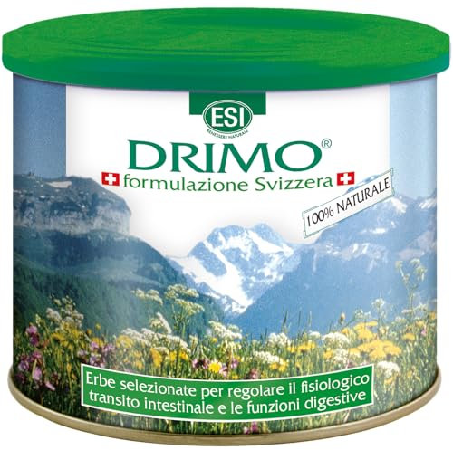ESI - Drimo, Integratore Alimentare In Polvere A Base Di Erbe Selezionate, Per La Regolarità Del Transito Intestinale, Senza Glutine E Vegan, Con Ingredienti Di Origine Naturale, 100 G