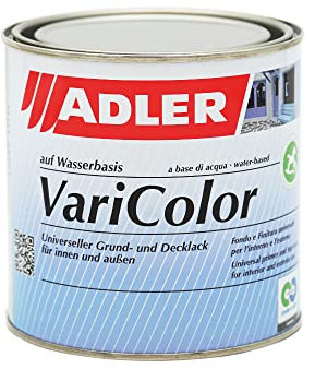 Adler, Vernice acrilica 2 in 1 Varicolor , per interni ed esterni, vernice resistente alle intemperie, primer per legno, metallo e plastica, satinata, Grigio