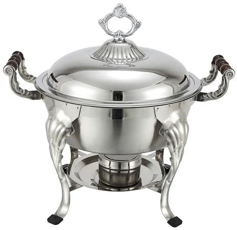 Winco Round Crown Chafer, 6-Quart, Stainless Steel