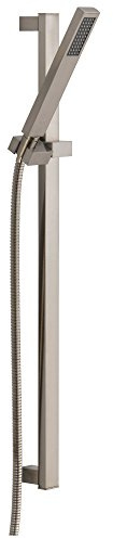 Delta Faucet Vero Single-Spray Touch-Clean Wall-Mount Slide Bar Hand Held Shower with Hose, Stainless 57530-SS