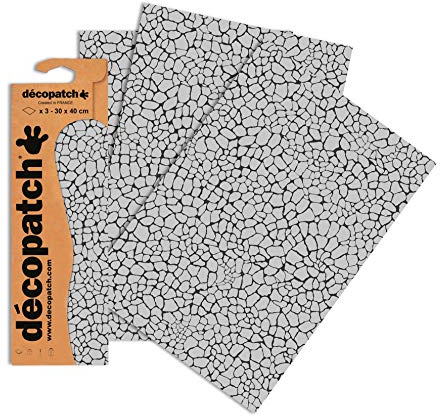 Décopatch Grey Reptile Print Paper, 30x40cm (Pack of 3 sheets)