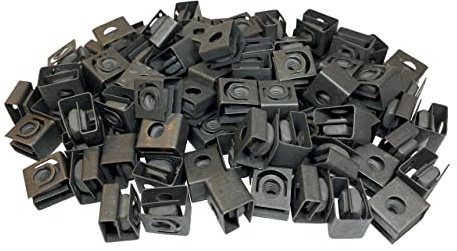 RackGold® Black 10-32 Slide-on Cage Nuts 100 Pack - USA Made