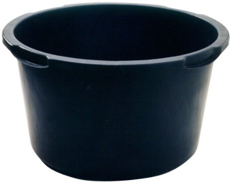 Xclou Mörtelkasten für Garten und Baustelle, schwarzer Mörtel-Kübel, runde Beton-Wanne aus PE Regenerat, Fassungsvermögen: ca. 90 L, Maße: ca. Ø 68 x 35 cm