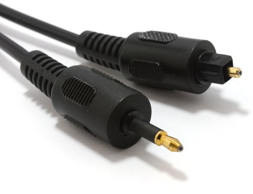 kenable Black Audio Cable TOSlink Plug to MINI-TOSLink OPTICAL 3.5mm Jack 1m [1 metres]