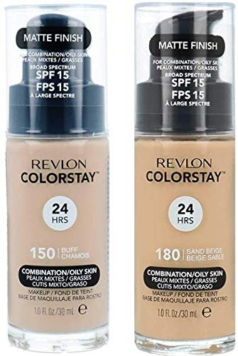 2 x Revlon Colorstay Pump 24HR Make Up SPF15 Comb/Oily Skin 30ml - Buff