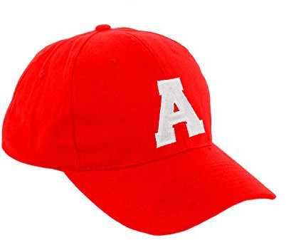 Morefaz Unisex Jungen Mädchen Mütze Baseball Cap ROT Hut Kinder Kappe Alphabet A-Z TM (A)