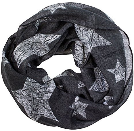 Soul-Cats stylischer Kinder Loopschal Tuch große Sterne dunkelgrau Schlauchschal für Kid's