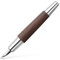 Faber-Castell 148211 - Füllfederhalter e-motion Holz/Chrom, Feder: F, inklusive Geschenkverpackung, Schaftfarbe: dunkelbraun/silber