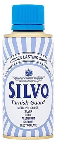 Silvo Tarnish Guard Metal Polish, All-Purpose Shine for Silver Gold Aluminum Chrome, 175ml