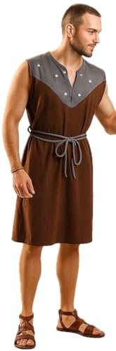 Disfraz o túnica marrón Medieval para hombre