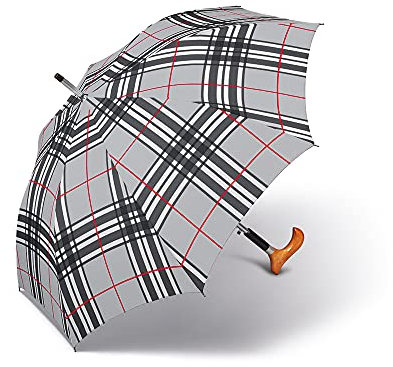 happy rain selection Stützschirm mit Fritzgriff aus Holz mit Automatik stabil windfest - Hellgrau (83 cm)