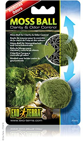 Exo Terra Moss Ball, Water Clarity and Odor Control for Aqua-Terrariums, PT2478, Green