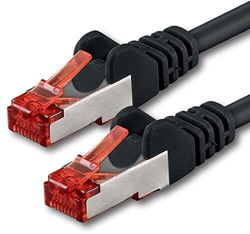 1aTTack.de 1x 10m - Cat 6 network cable patch cable Cat6 RJ45 SFTP - black