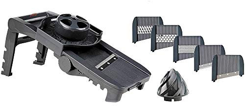 Lacor- 60331 - Mandolina De plástico 5 cuchillas y Exprimidor - Gris