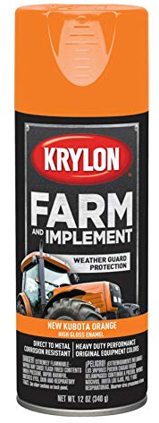 Krylon K01954008 Farm & Implement Spray Paint, High Gloss, New Kubota Orange, 12 oz(340 grams)