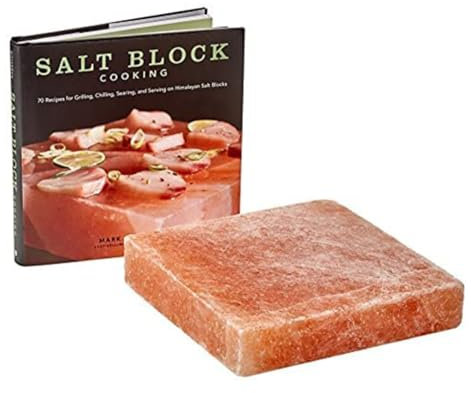 Himalayan Pink Salt Cooking Block and Cook Book Set 20 x 20 x 5 cm Suitable for Hob BBQ Oven Salthouse & Peppermongers