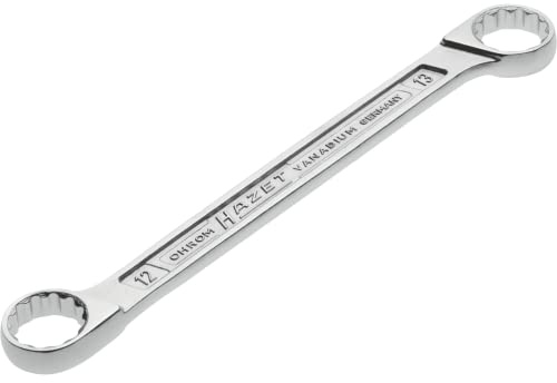 Hazet 610N-12X13 Chiave a Doppio Anello, Argento, Apertura Chiave 12 X 13, Lunghezza 139 mm