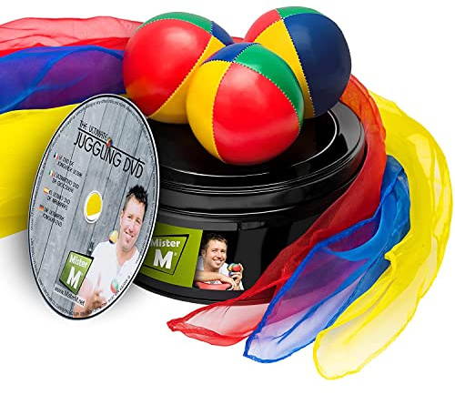 Mister M | 3 Pelotas de Malabares, 3 Bufandas, DVD con vídeo instructivo